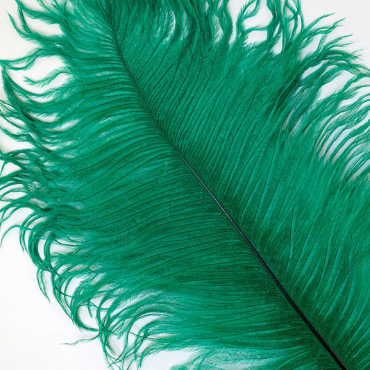 Ostrich Feather Drabs - 17-19" 12pcs - Emerald