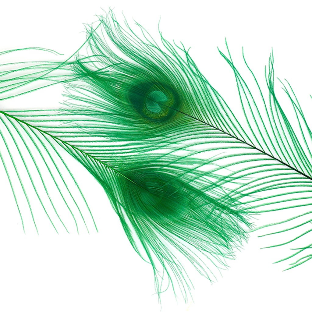 Peacock Tail Eyes Bleached Dyed - Kelly