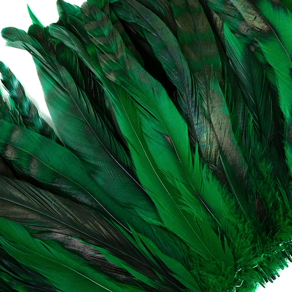 Rooster Coque Tails-Chinchilla - Kelly - 7-10" - 1/4 lb (1.25 yards)