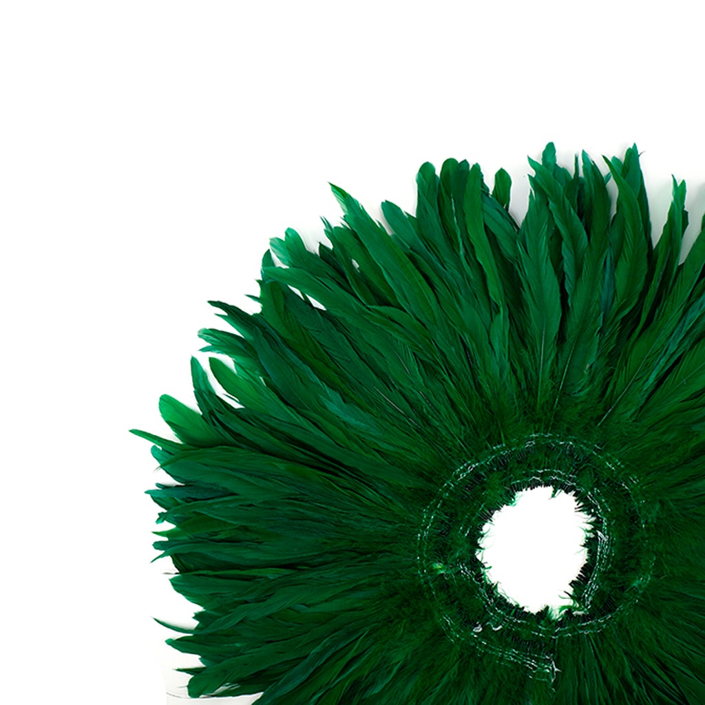 Rooster Coque Tails White-Dyed - Kelly