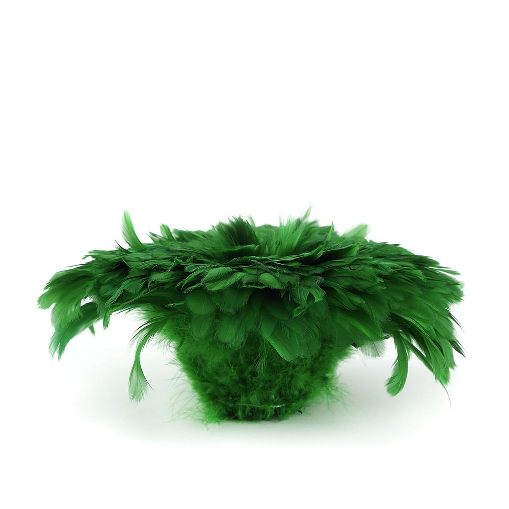 Rooster Schlappen-White-Dyed - Kelly