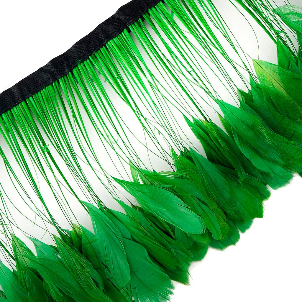 Stripped Bleached Coque Fringe - Kelly