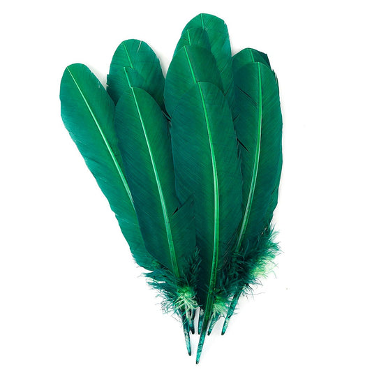 Turkey Quills by Pound - Left Wing - Hunter Green