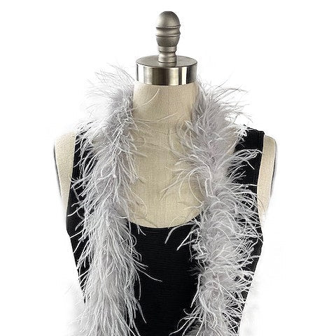 Ostrich Feather Boa - Value Two-Ply - Silver