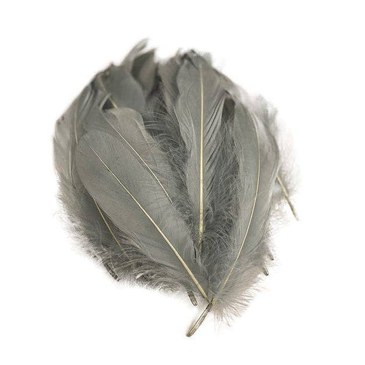Bulk Goose Pallet Feathers - 6-8 Inch - 1/4 LB - Silver