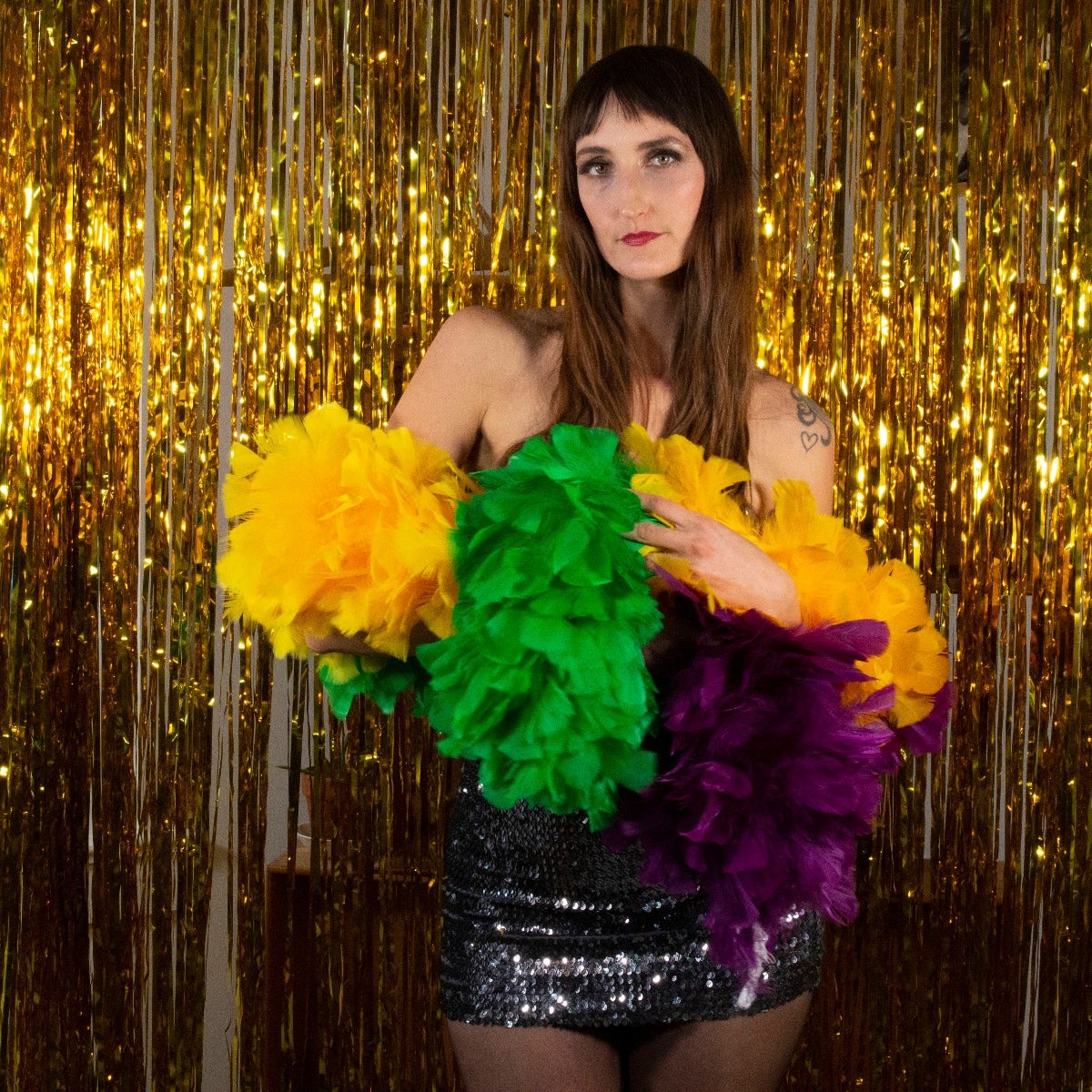 Turkey Feather Boa 10-14" - Sectional Mardi Gras