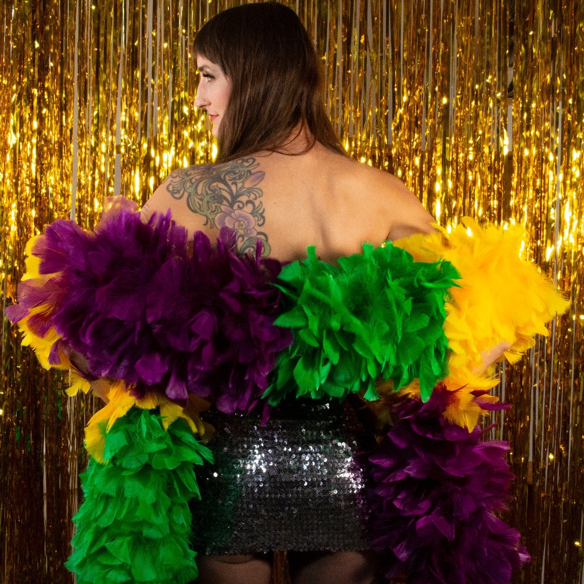 Turkey Feather Boa 10-14" - Sectional Mardi Gras