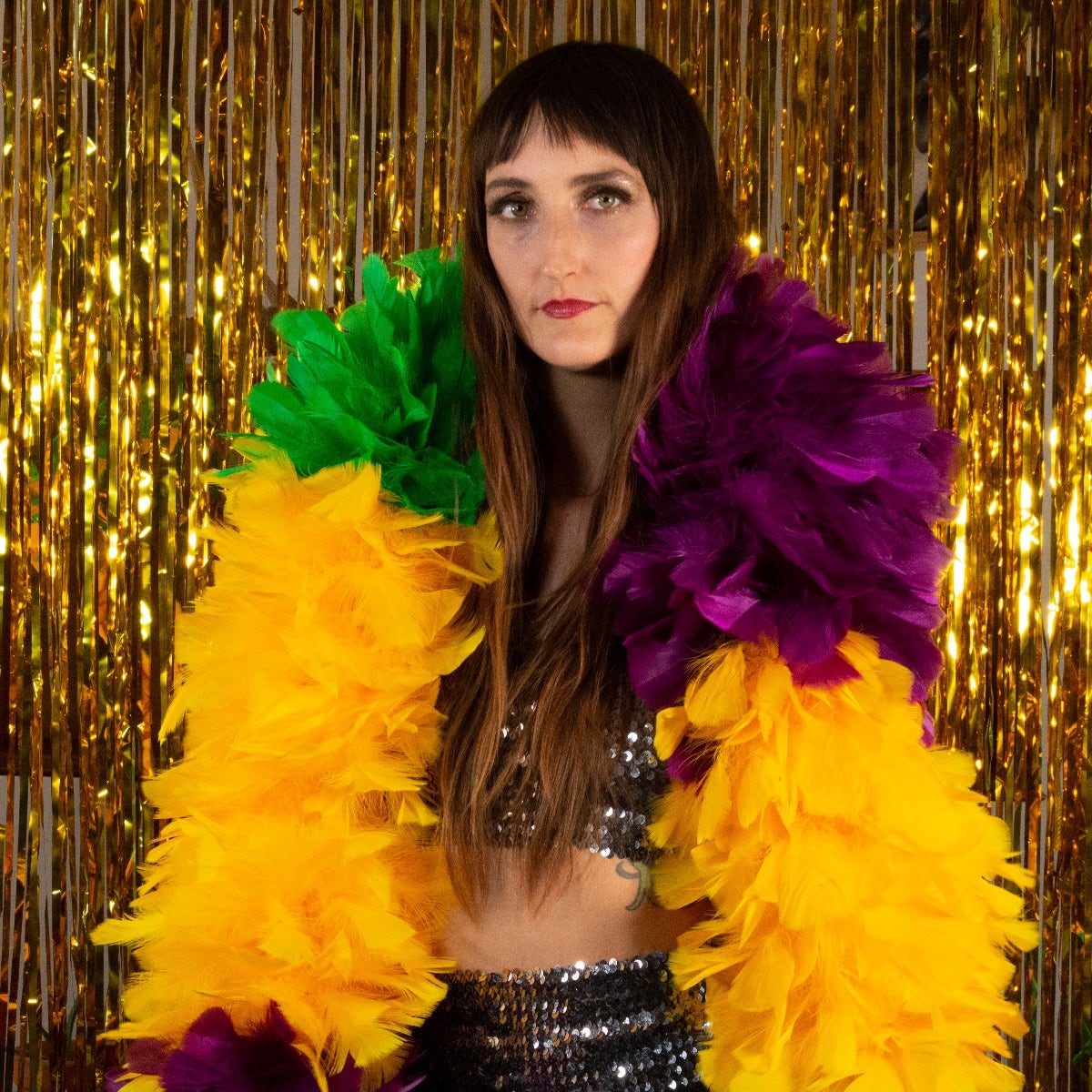 Turkey Feather Boa 10-14" - Sectional Mardi Gras