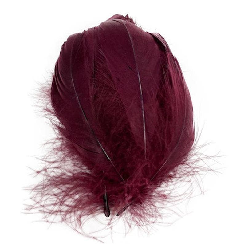 Goose Nagoire Loose Feathers 4-6" - Burgundy