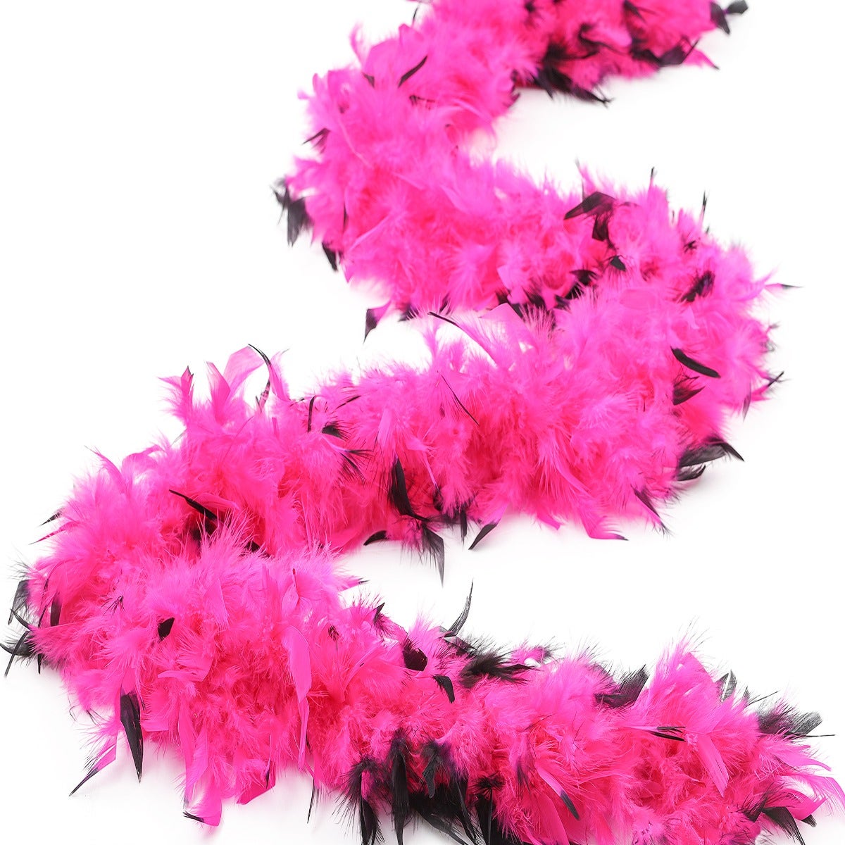 Chandelle Feather Boa - Medium Weight - Tipped - Shocking Pink/Black