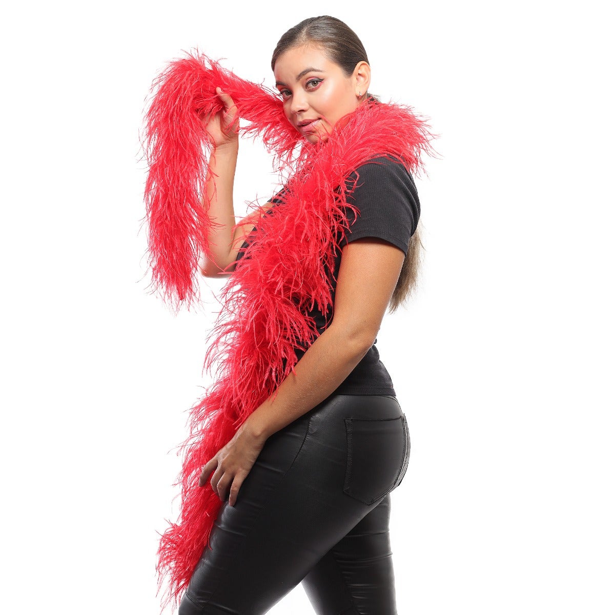 Red 3 Ply Ostrich Feather Boa