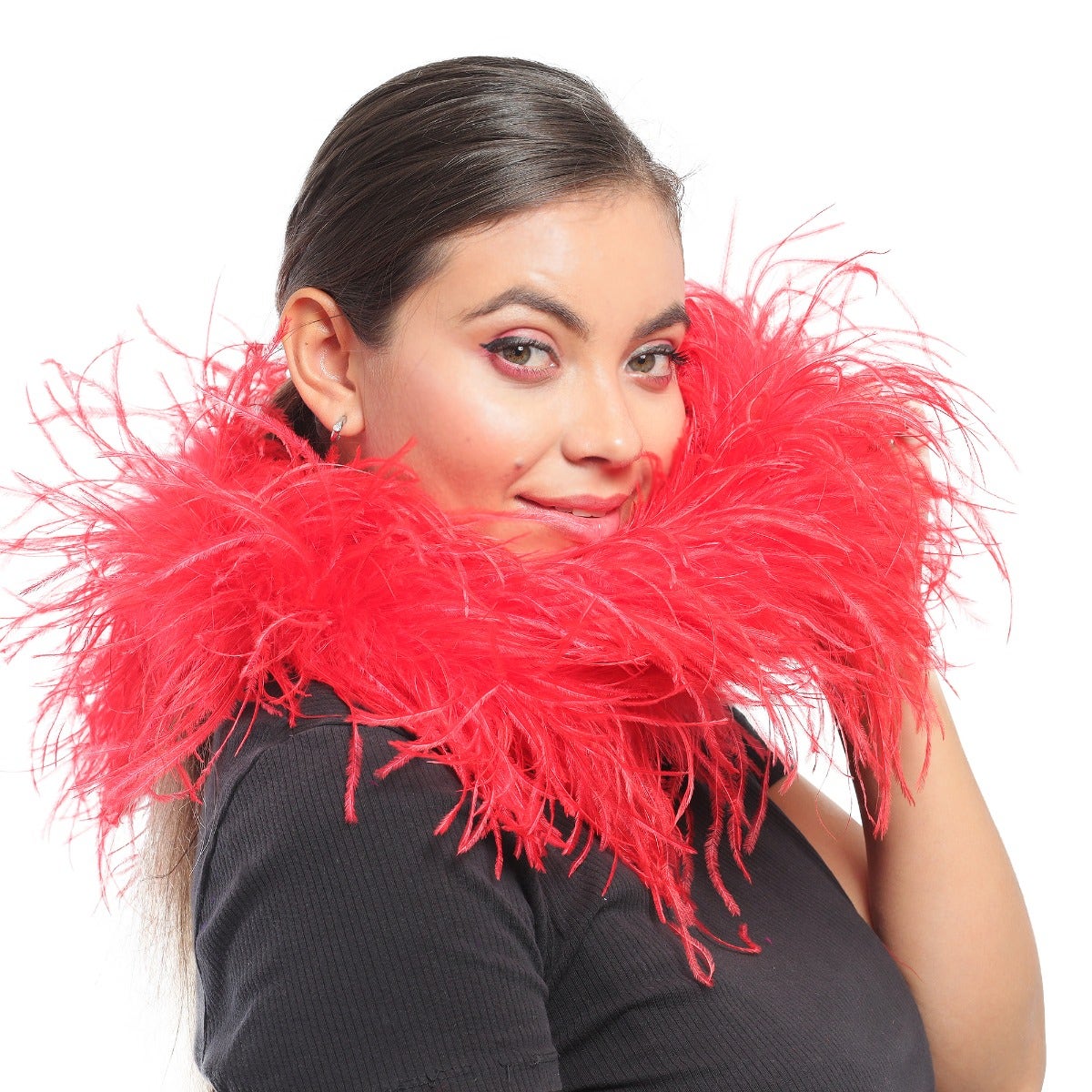 Red 3 Ply Ostrich Feather Boa