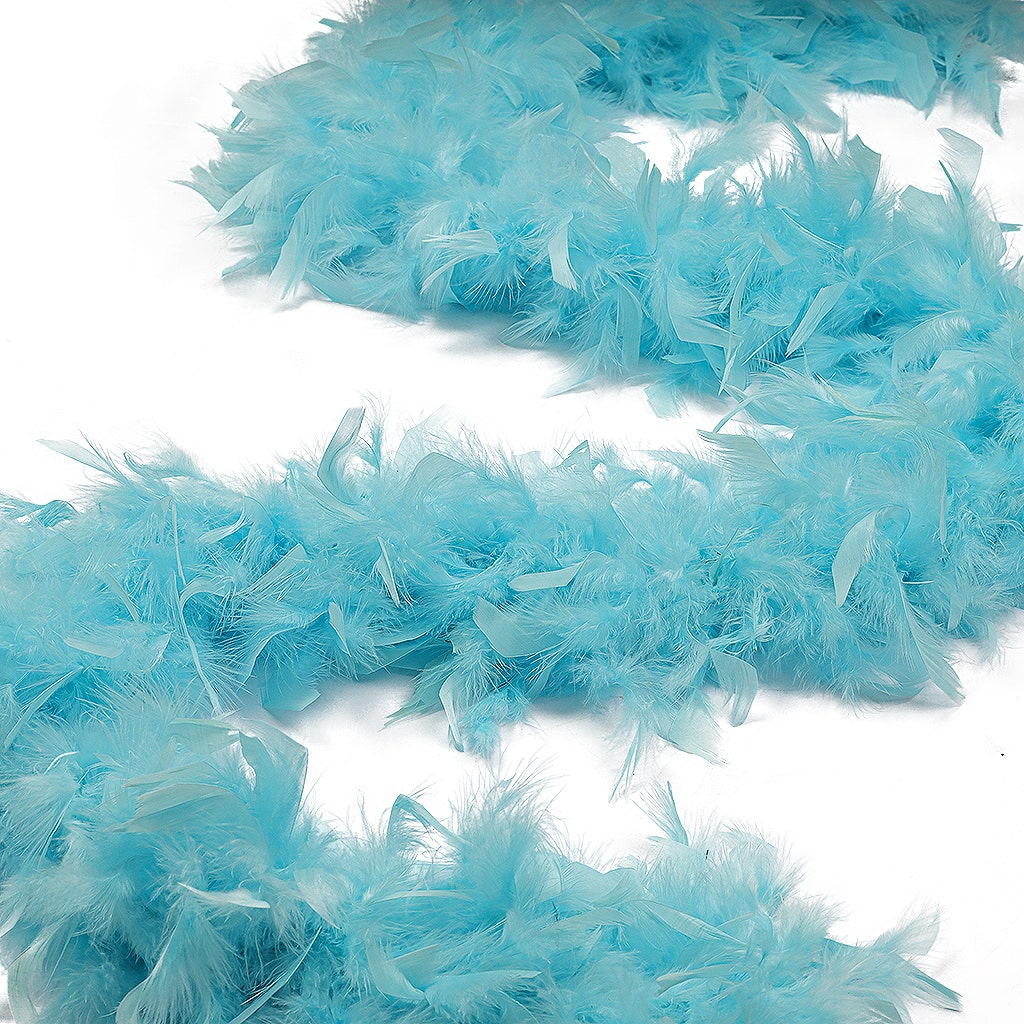 Chandelle Feather Boa - Medium Weight - Light Turquoise