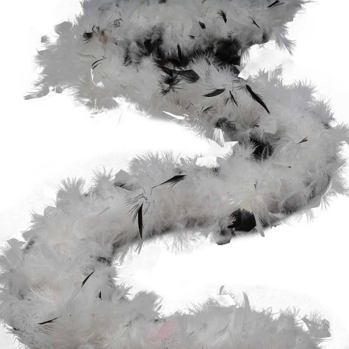 Chandelle Feather Boa - Medium Weight - Tipped - White/Black