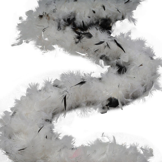 Chandelle Feather Boa - Medium Weight - Tipped - White/Black