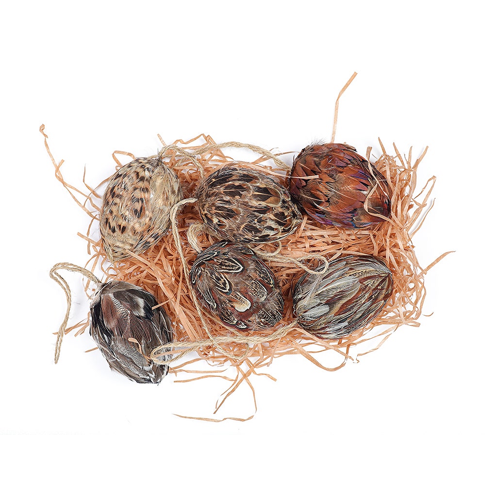 Assorted Natural Feather Ornaments - 3"
