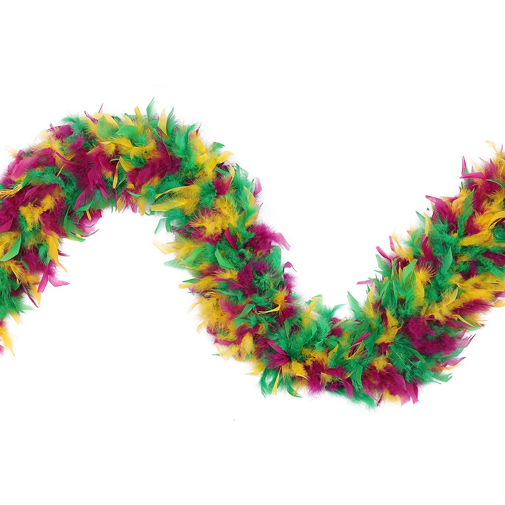 Multicolor Feather Boa - Heavyweight Chandelle - Mardigras Mix