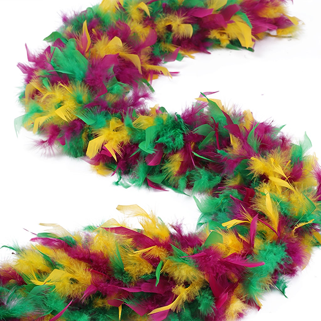 Multicolor Feather Boa - Heavyweight Chandelle - Mardigras Mix