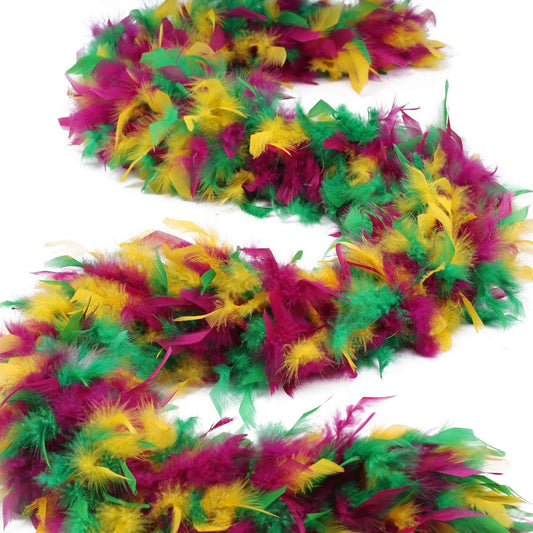 Multicolor Feather Boa - Heavyweight Chandelle - Mardigras Mix