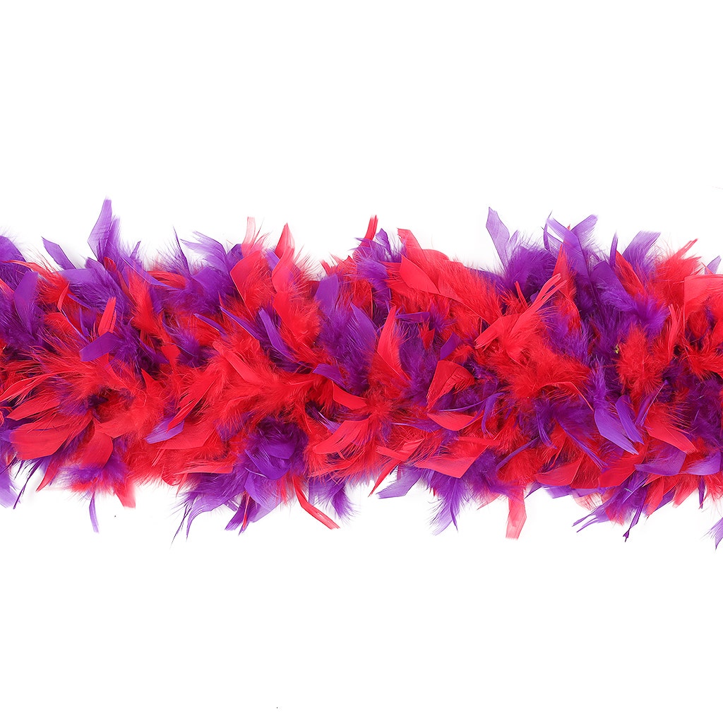 Multicolor Feather Boa - Heavyweight Chandelle - Red/Regal