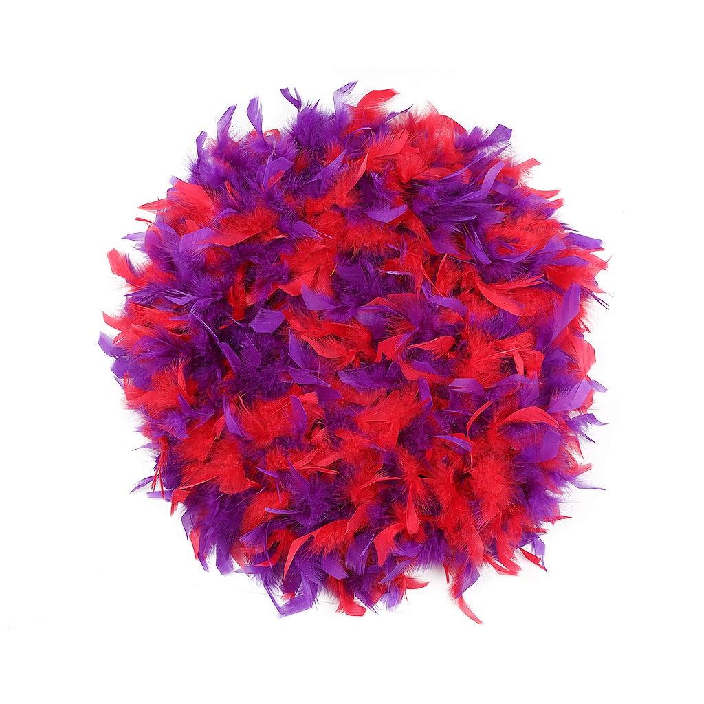 Multicolor Feather Boa - Heavyweight Chandelle - Red/Regal