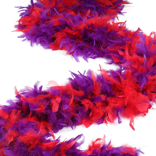 Multicolor Feather Boa - Heavyweight Chandelle - Red/Regal