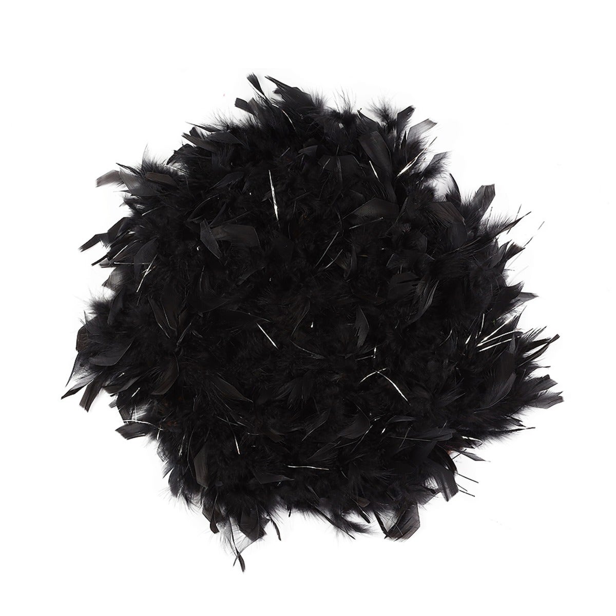 Chandelle Feather Boa with Lurex - Heavyweight  - Black/Silver Lurex