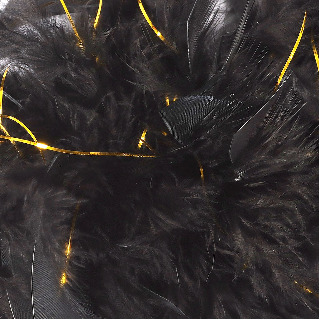Chandelle Feather Boa with Lurex - Heavyweight  - Black/Gold Lurex