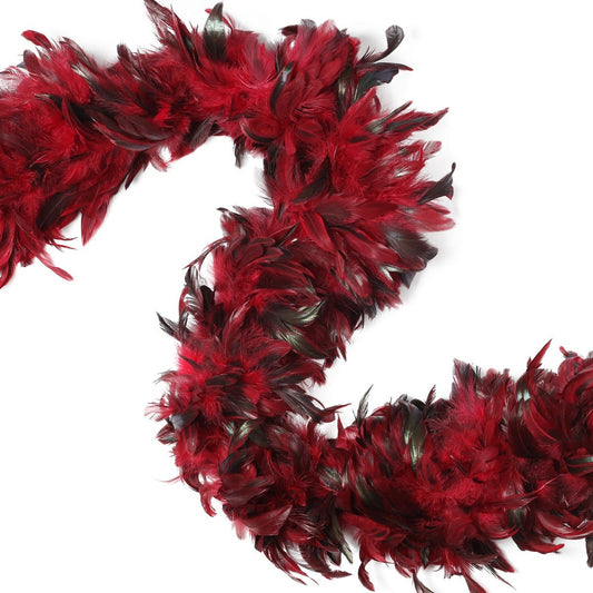 Rooster Schlappen Feather Boa 8-10"- Red
