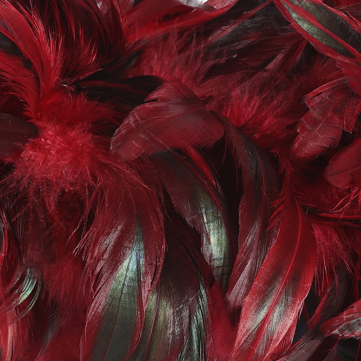 Rooster Schlappen Feather Boa 8-10"- Red