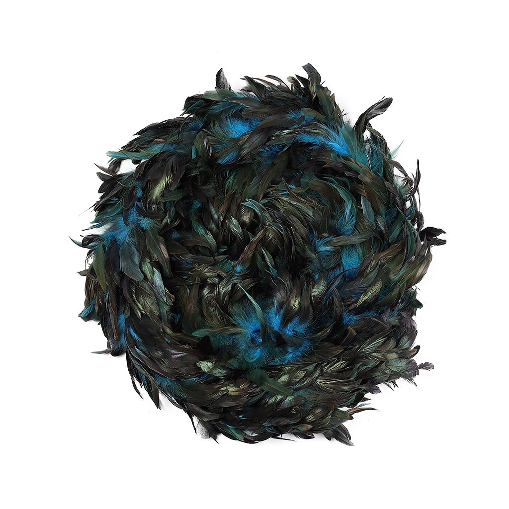 Rooster Schlappen Feather Boa 8-10"- Dark Turquoise
