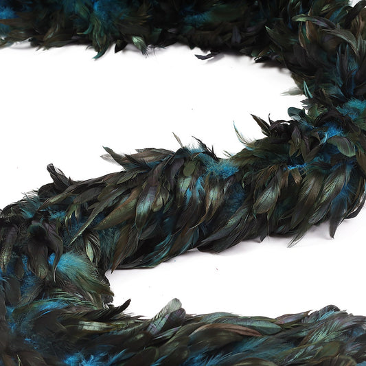 Rooster Schlappen Feather Boa 8-10"- Dark Turquoise