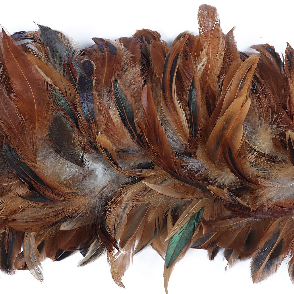 Rooster Schlappen Feather Boa 8-10"- Natural