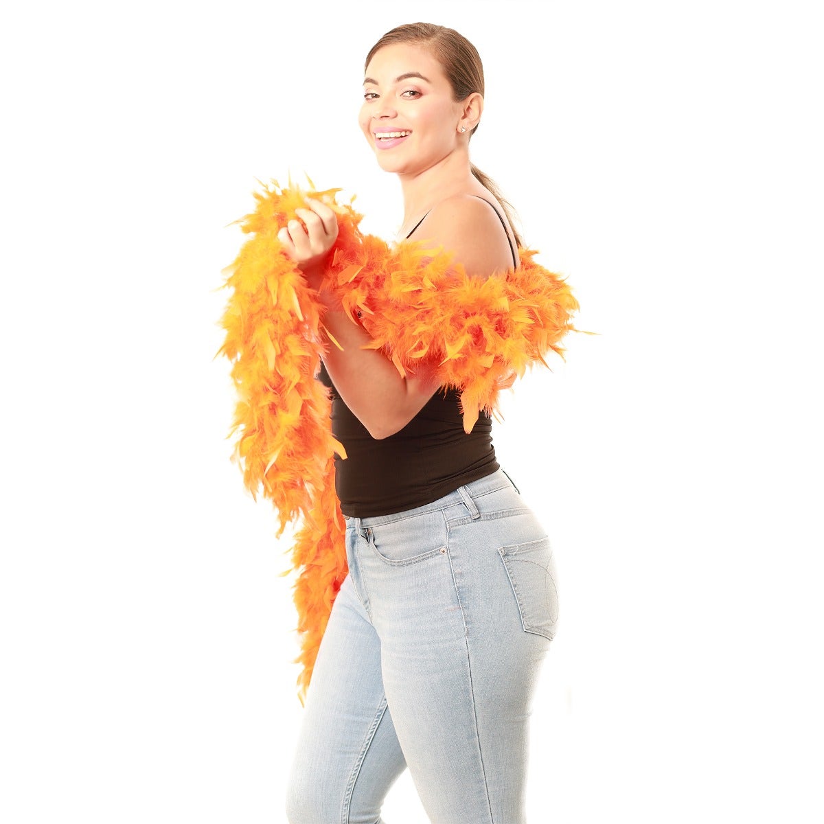 Chandelle Feather Boa - Medium Weight - Orange