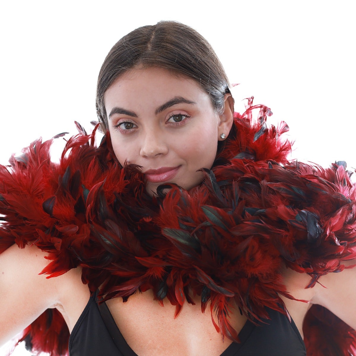 Rooster Schlappen Feather Boa 8-10"- Red