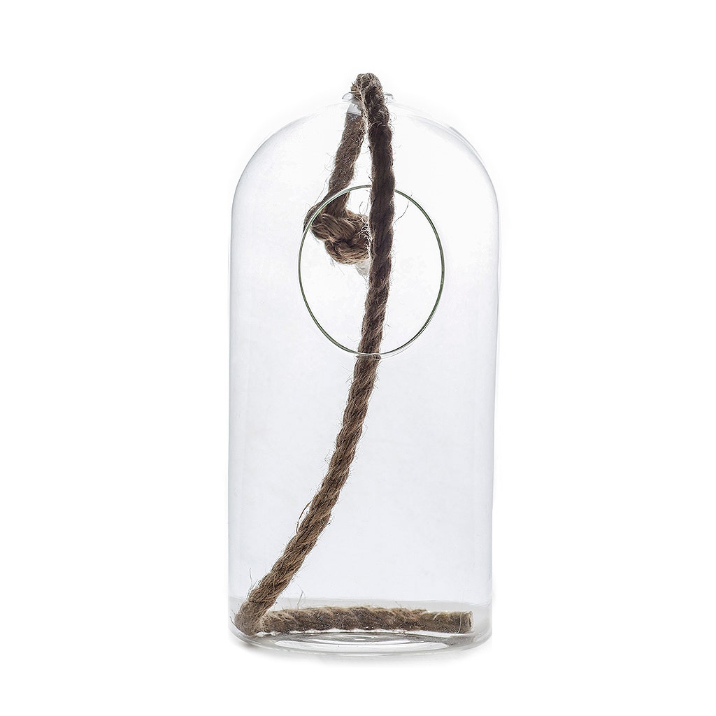1 PC Terrarium Vase With Rope 10.5" - Clear