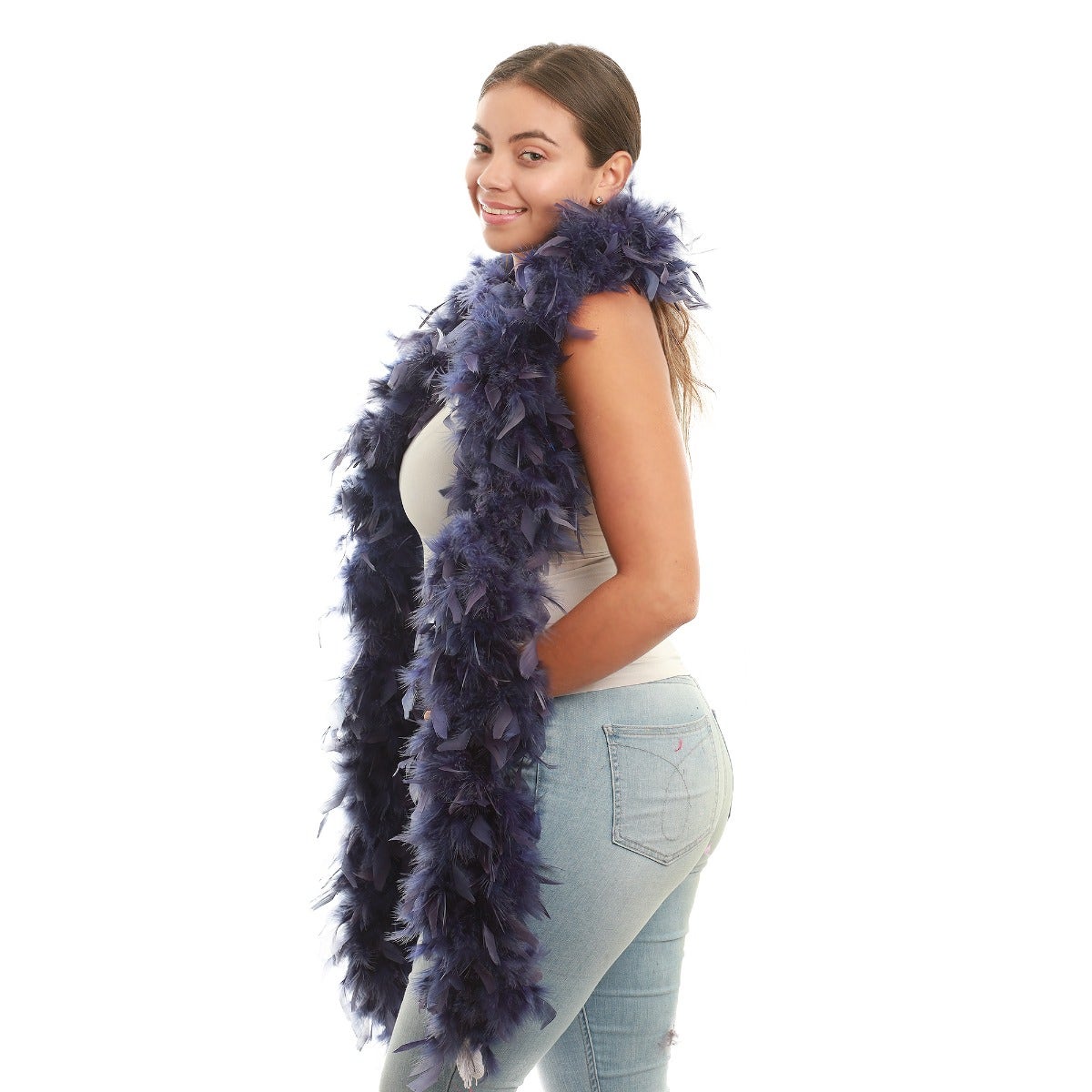 Chandelle Feather Boa - Heavyweight  - Navy