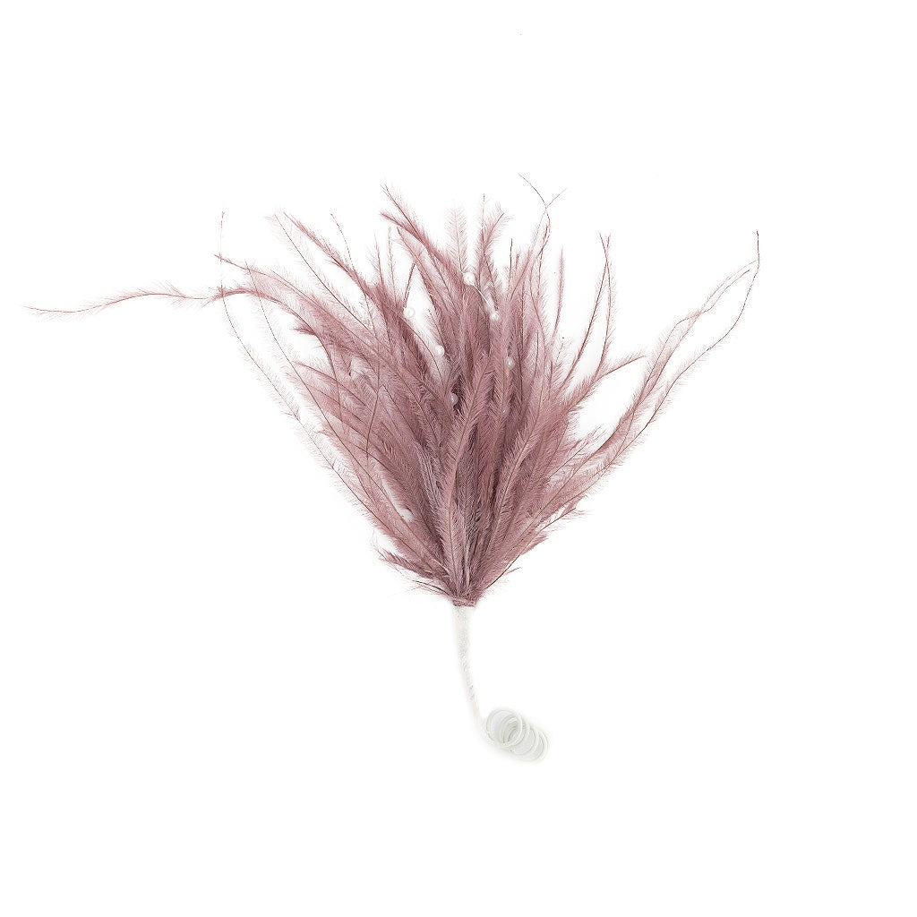 Feather Floral Pick w/Ostrich-Pearls - Amethyst