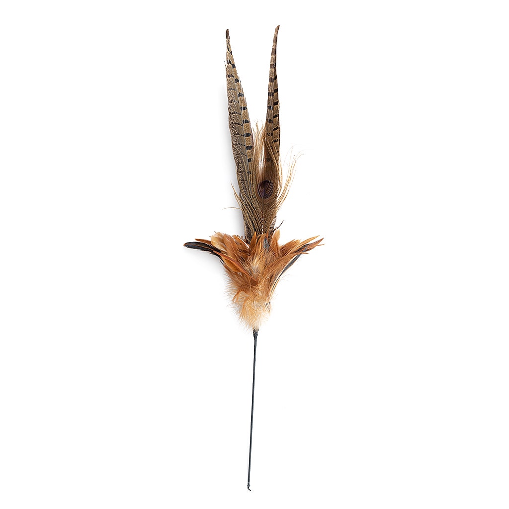 Feather Floral Stem - Pheasant - Peacock - Golden - Iridiscent - Natural - 12"