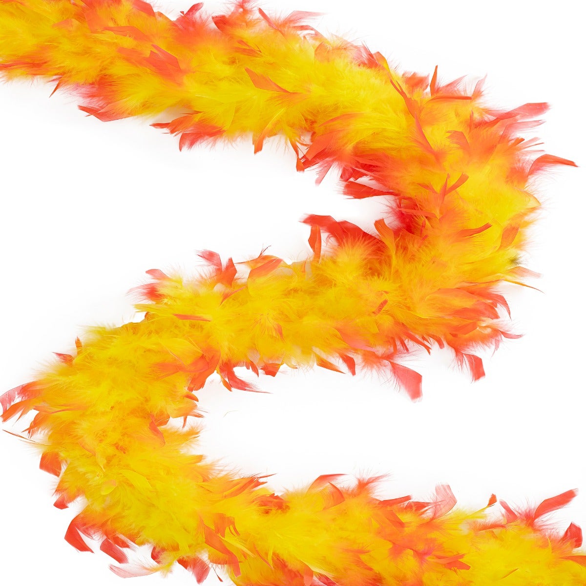 Chandelle Feather Boa - Medium Weight - Tipped - Fluorescent Yellow/Shocking Pink