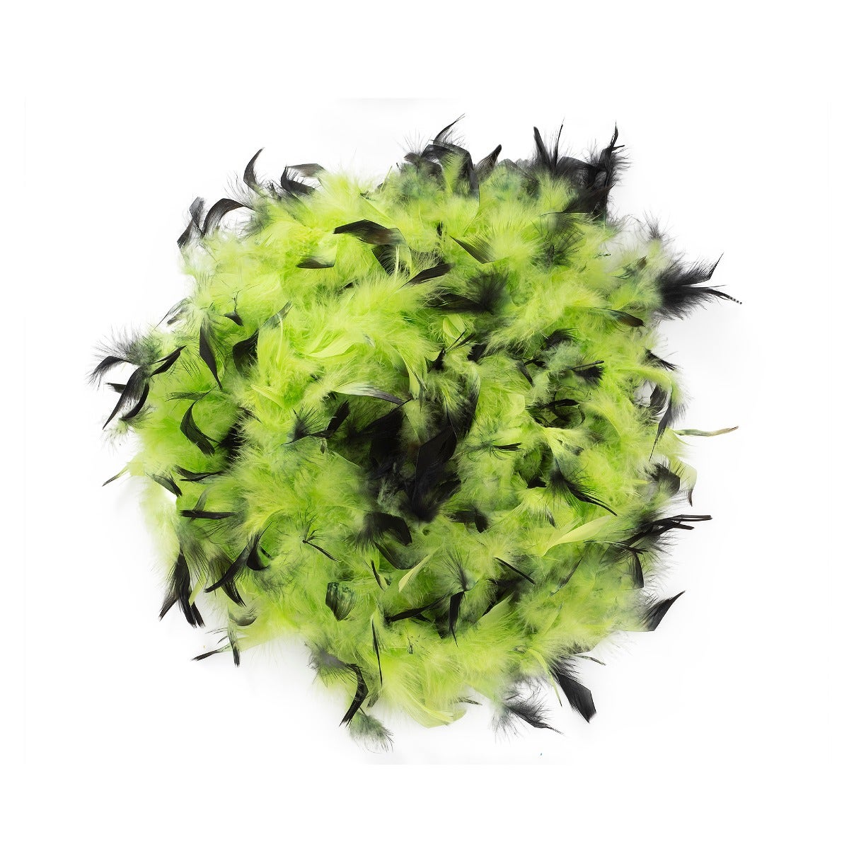 Chandelle Feather Boa - Medium Weight - Tipped - Lime/Black
