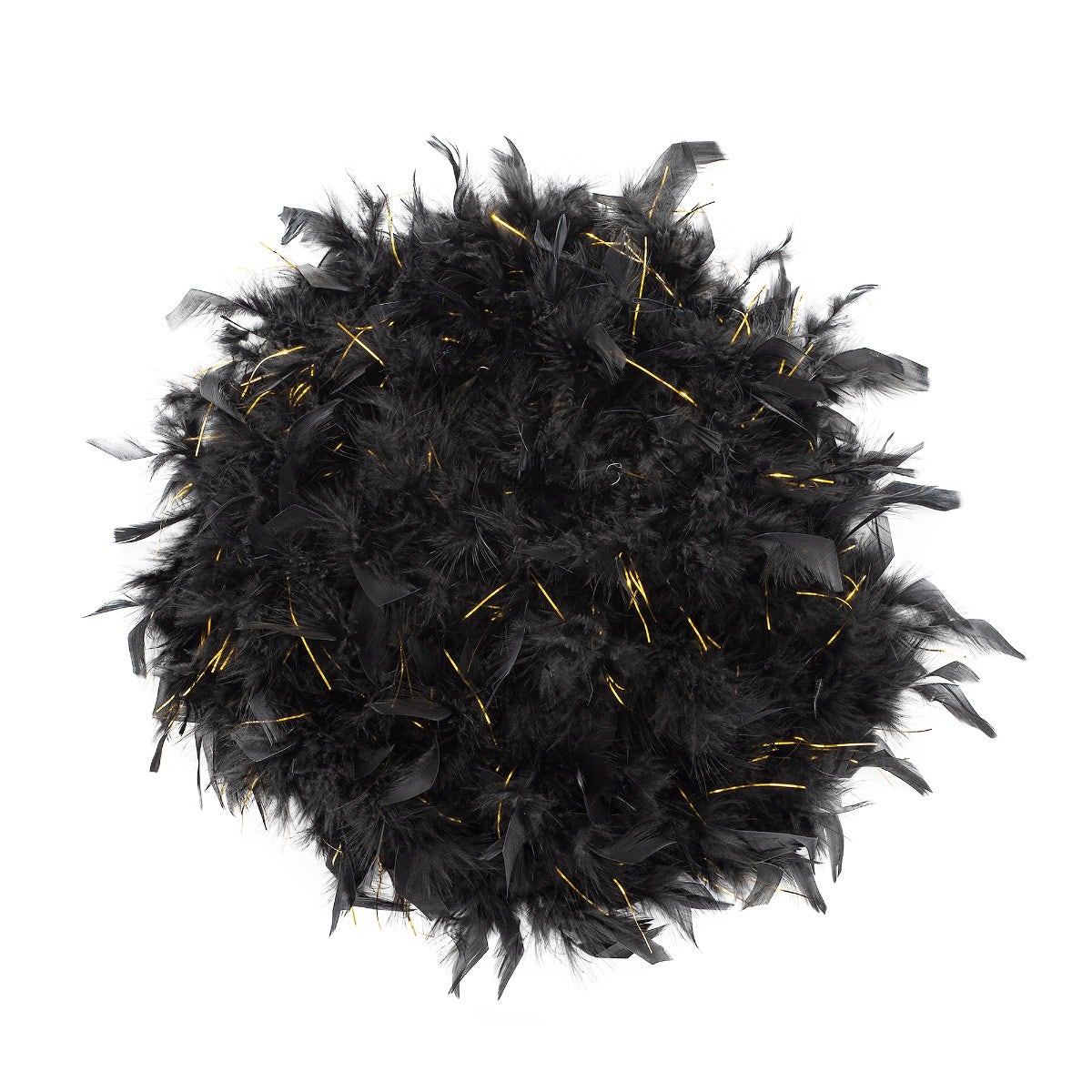 Chandelle Feather Boa - Medium Weight - Black/Gold Lurex