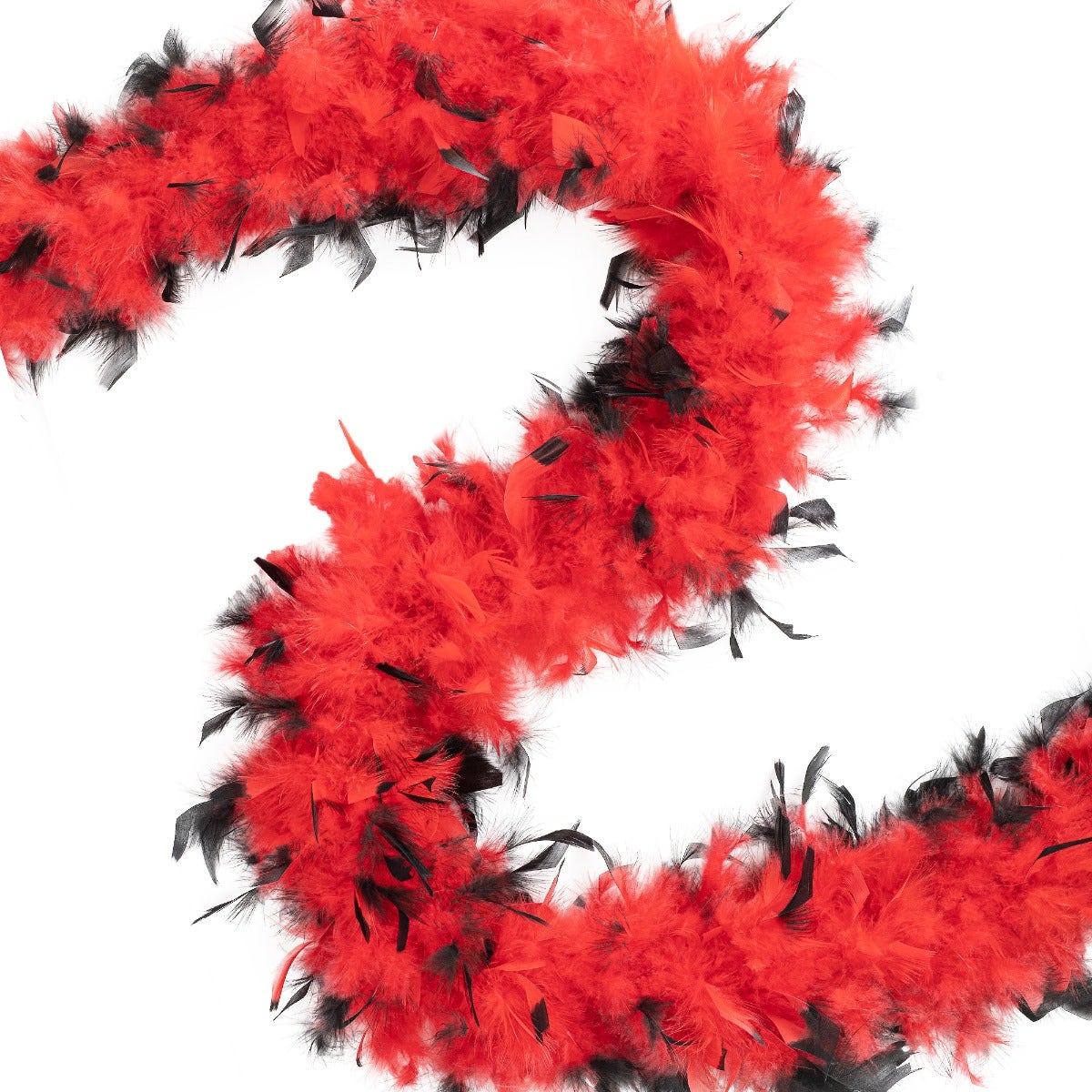 Chandelle Feather Boa - Medium Weight - Tipped- Red/Black
