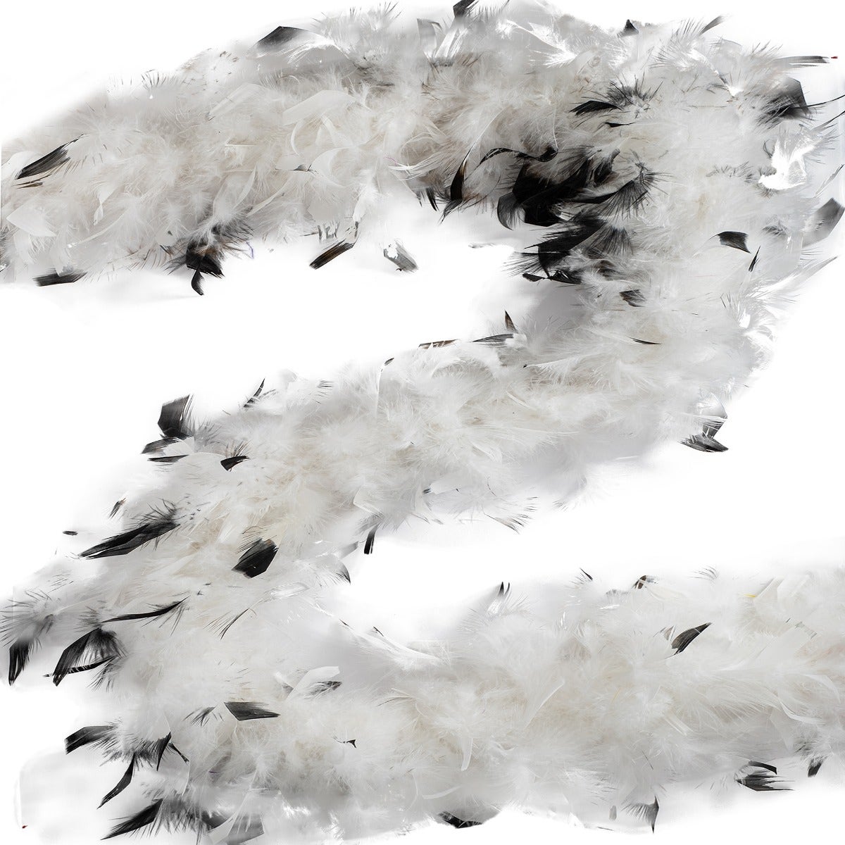 Chandelle Feather Boa - Medium Weight - Tipped - White/Black