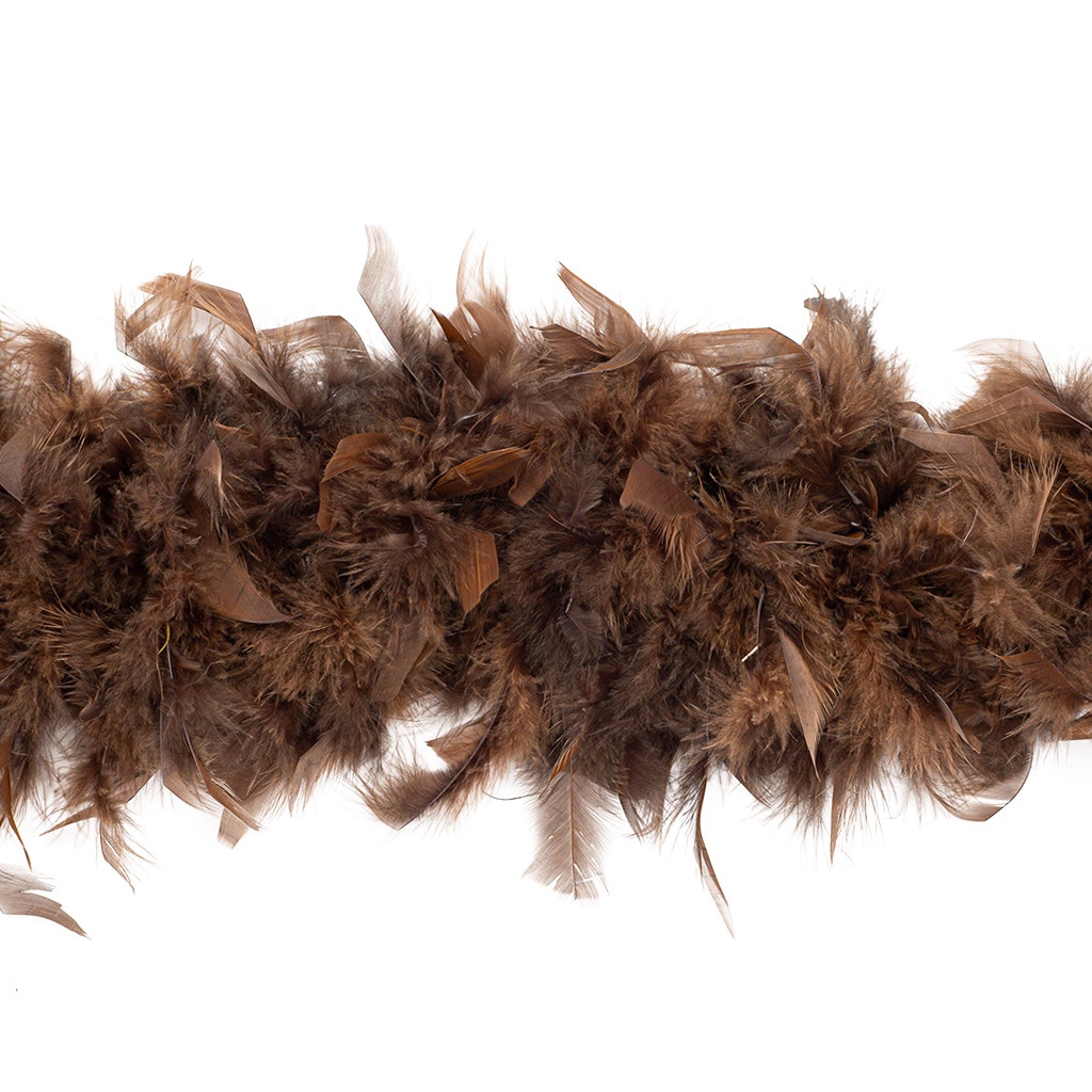 Chandelle Feather Boa - Medium Weight - Brown