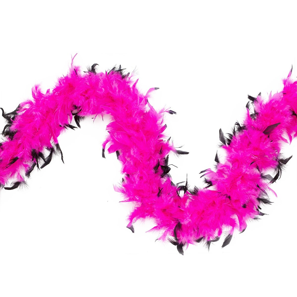Chandelle Feather Boa - Medium Weight - Tipped - Shocking Pink/Black