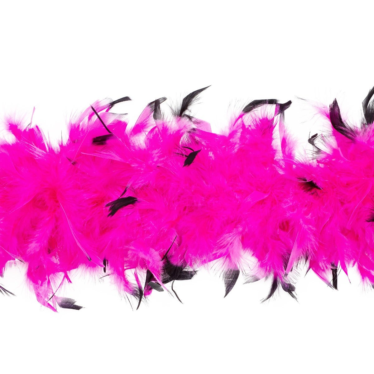 Chandelle Feather Boa - Medium Weight - Tipped - Shocking Pink/Black