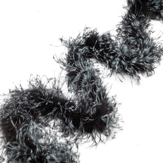 Stenciled Black/Mint/Black 2 Ply Ostrich Feather Boa
