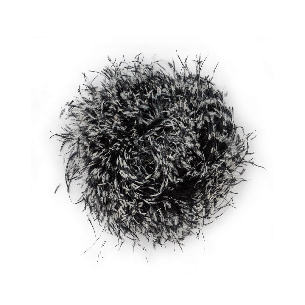 Stenciled Black/White/Black 2 Ply Ostrich Feather Boa