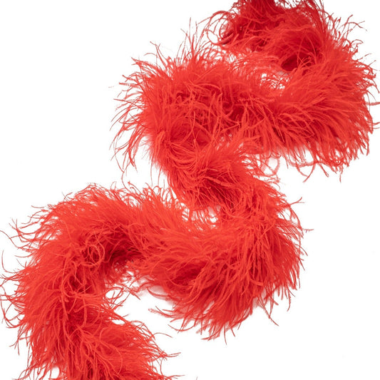 Red 3 Ply Ostrich Feather Boa